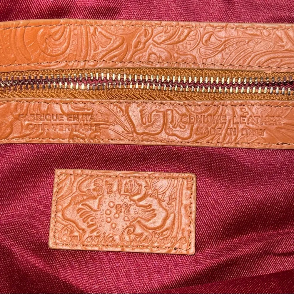 Antonio Cristiano IO Pelle Brown Genuine Leather Crossbody Made in Italy Western - Image 4