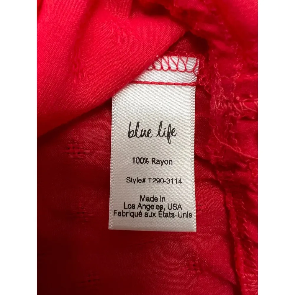 Blue Life Rosalia Top XS – Ruffle Wrap Blouse in Ruby Red – Made in USA–$130 NWT - Image 7