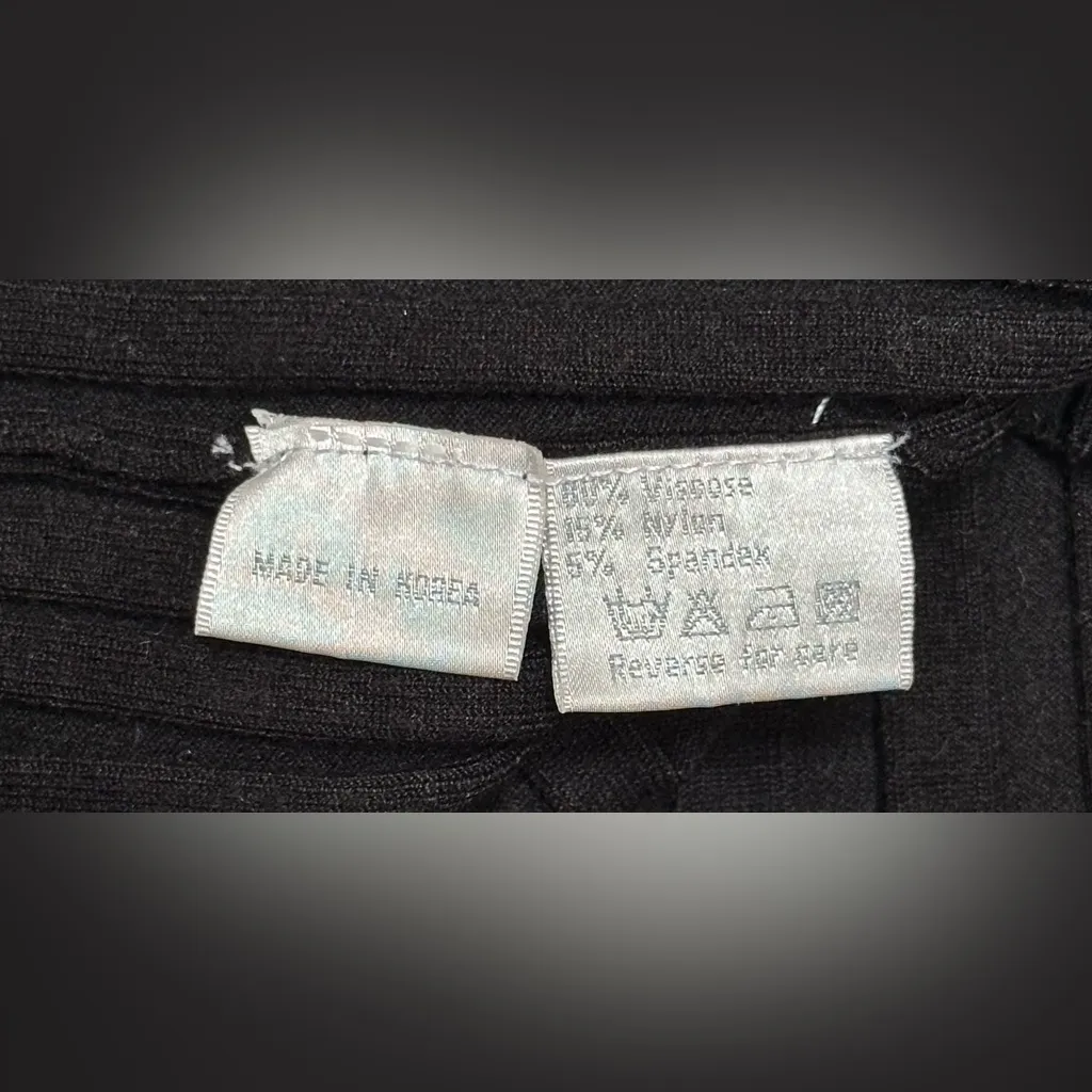 Vintage Y2K Belldini Black Ribbed Rhinestone Long Sleeve Zip Sweater Women’s XL - Image 16