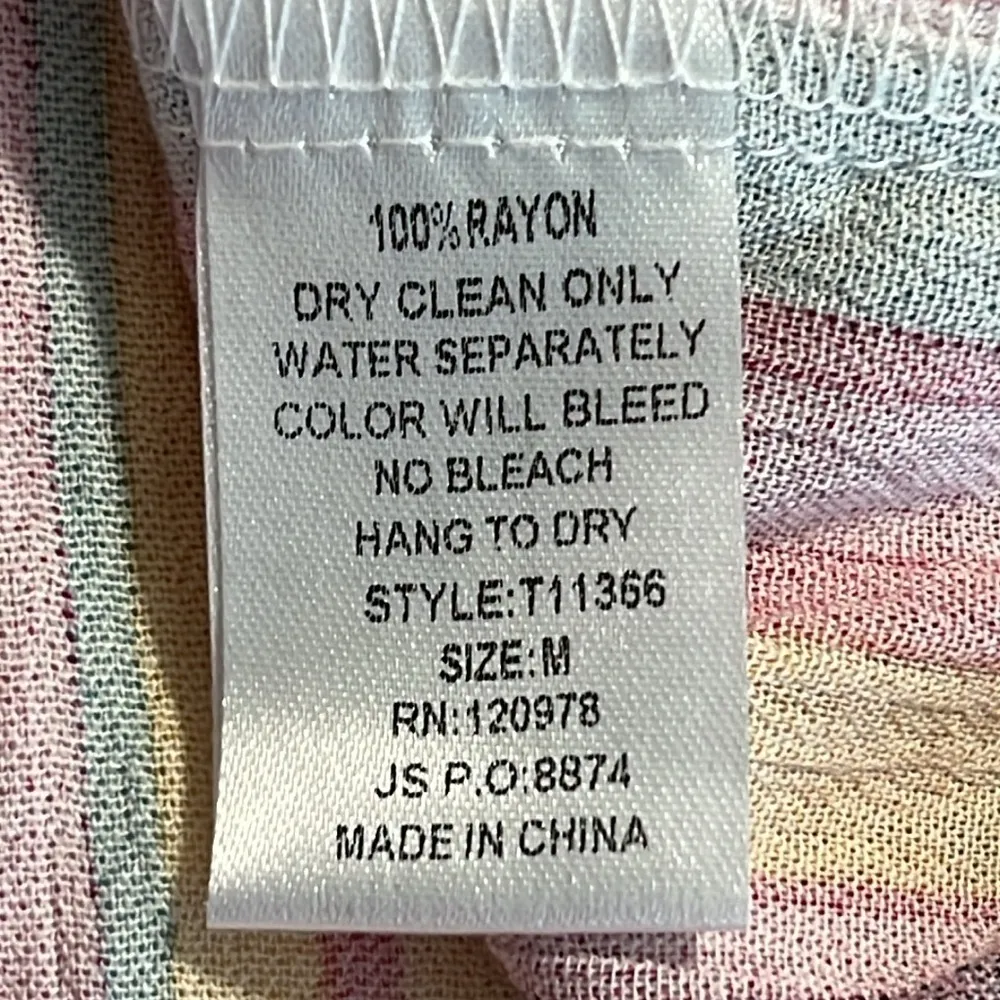 ENTRO size medium women’s striped v-neck tunic tie from bell sleeve pulllver top - Image 8