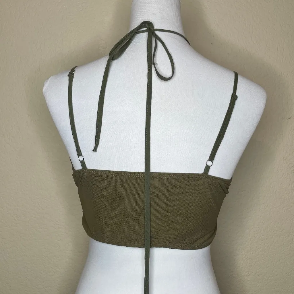 PrettyLittleThing Gathered Mesh Halterneck Underbust Corset Feminine Barbiecore - Image 4