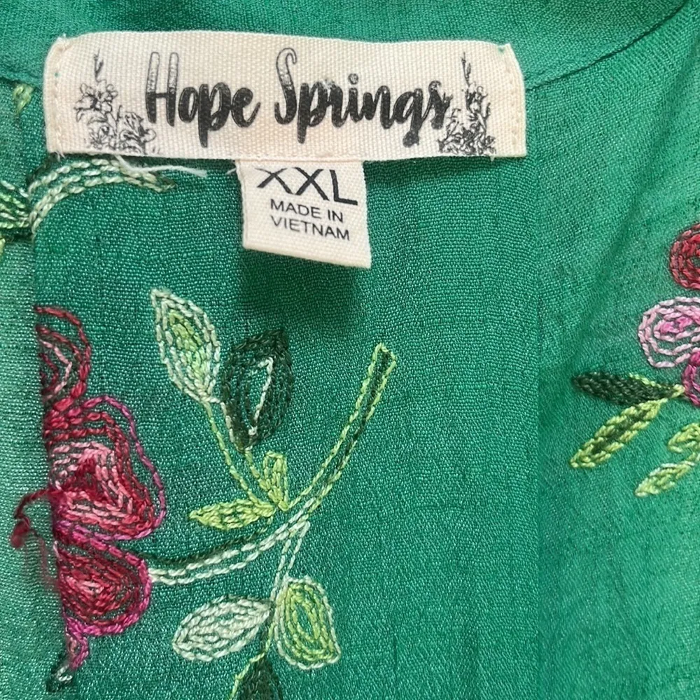 Hope Springs embroidered floral collared sleeveless dress size XXL midi - Image 6