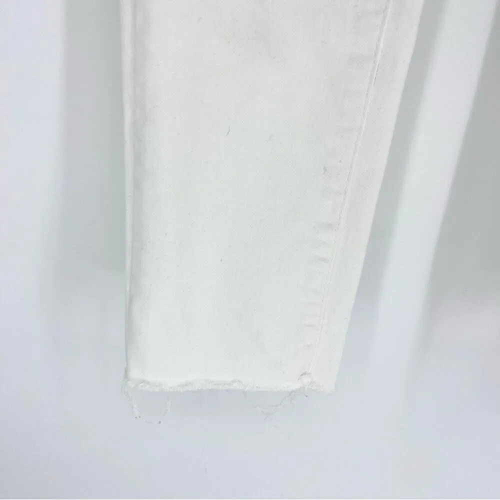 a.n.a Distressed White Skinny Ankle Jeans Size 2 - Image 5