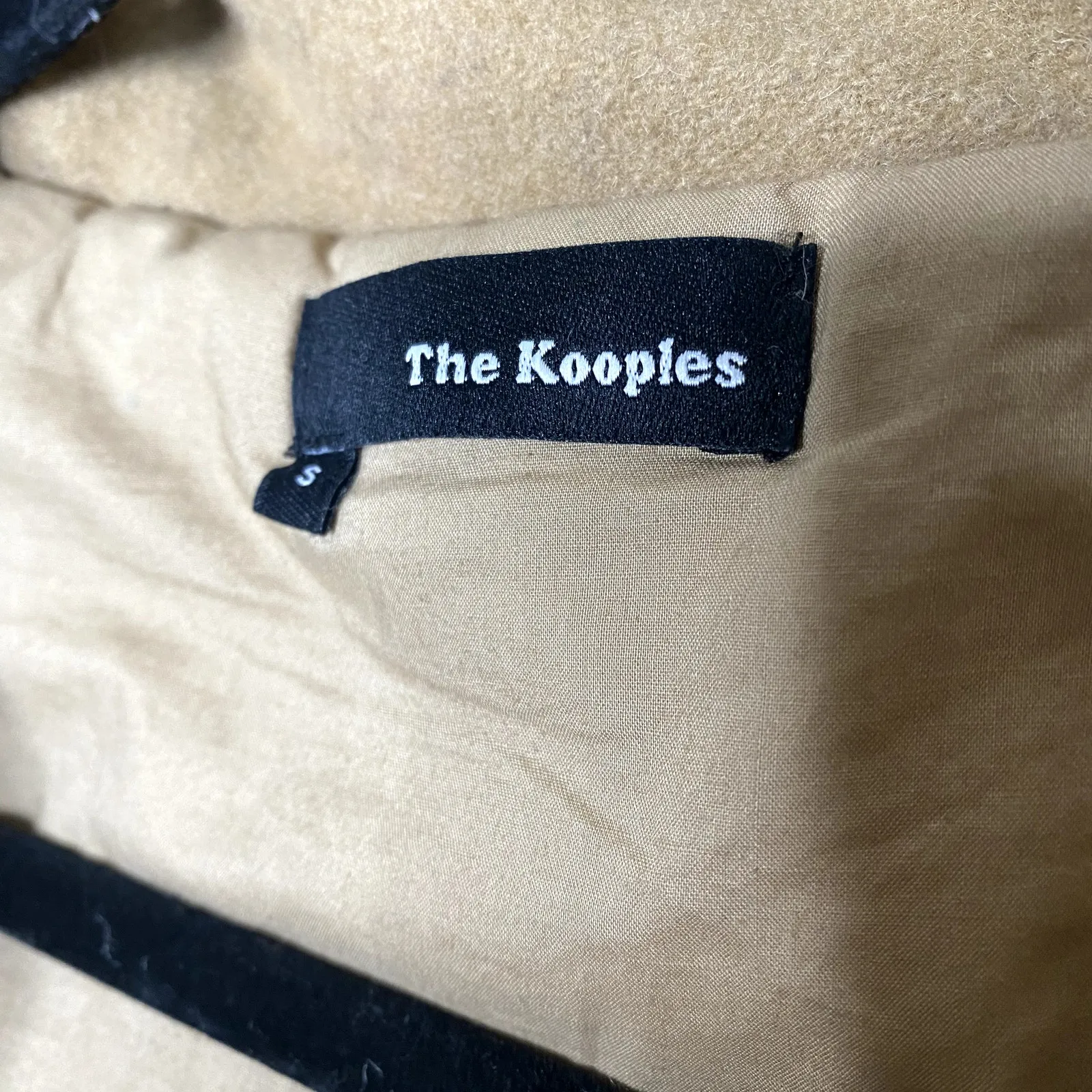 The Kooples Wool Blend Mockneck Utility Pea Coat Small Snap Front Zip Jacket Tan - Image 5