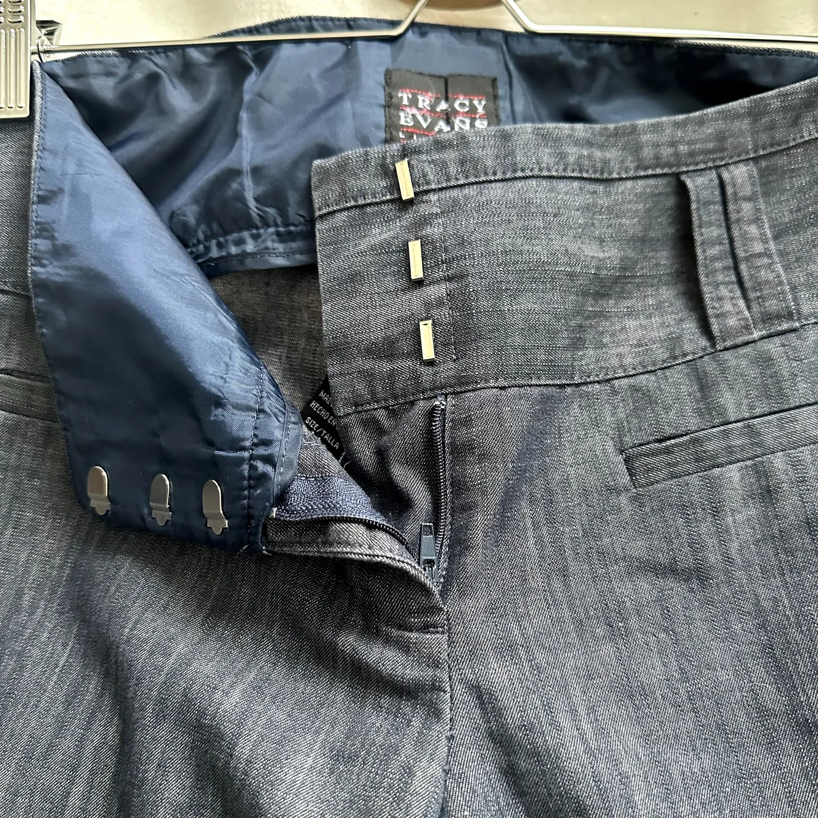Tracy Evans Y2K Chambray Dress Pants Sz 8 Blue - Image 4