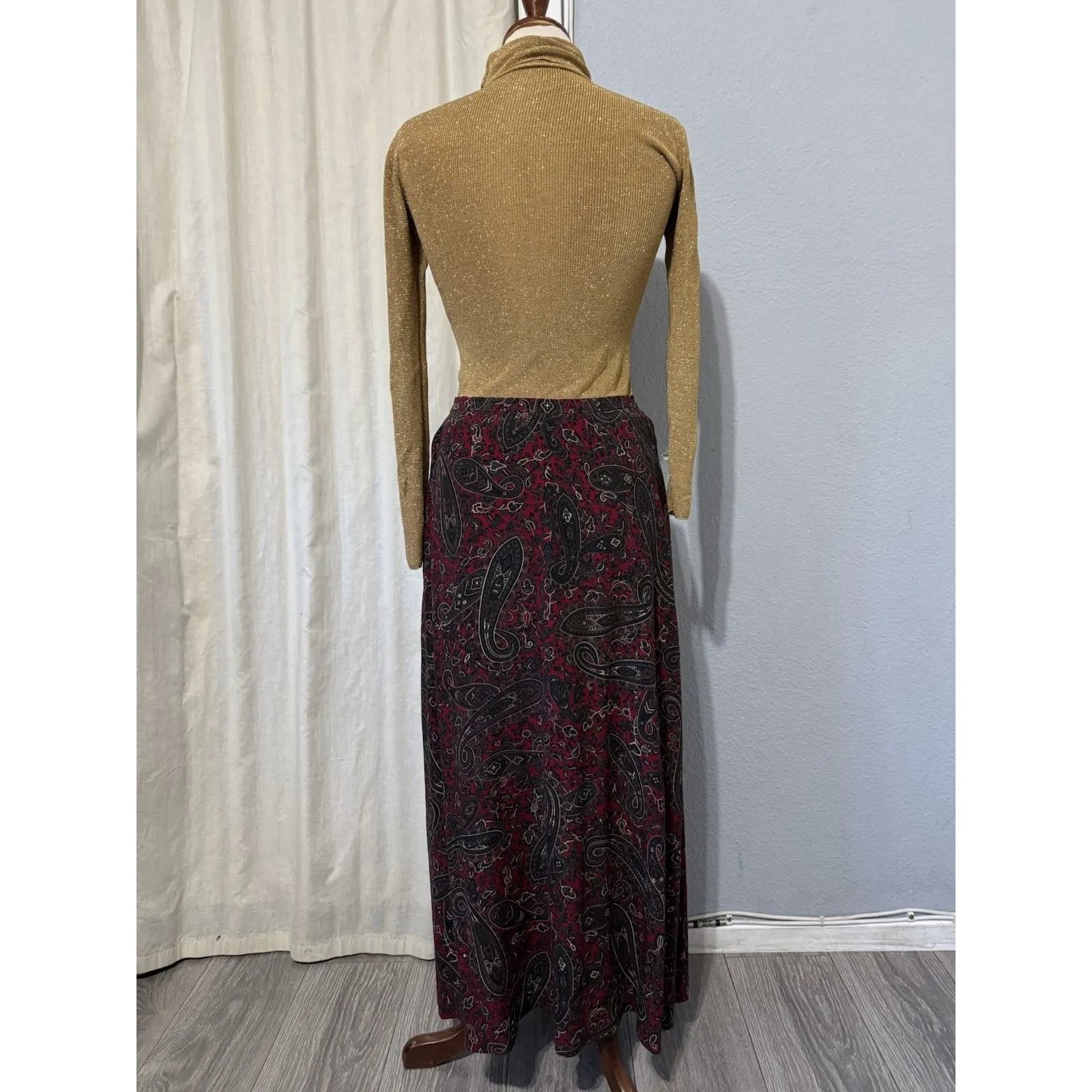 Vintage Jones Wear Skirt Womens 10 Y2K Fairy Paisley Chiffon Boho Career - Image 6