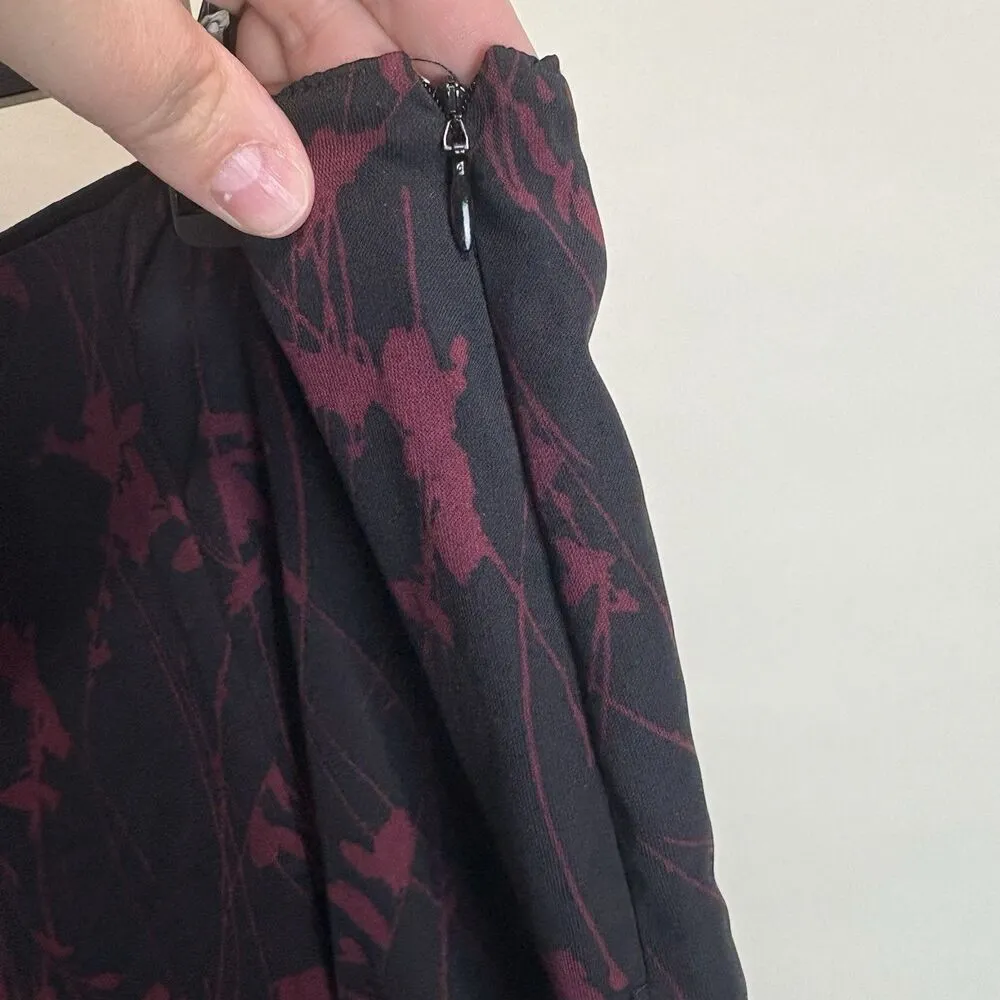 Tailor B Moss Skirt Womens 14 Black Red Floral Fit Flare Lined Y2K Whimsigoth - Image 5