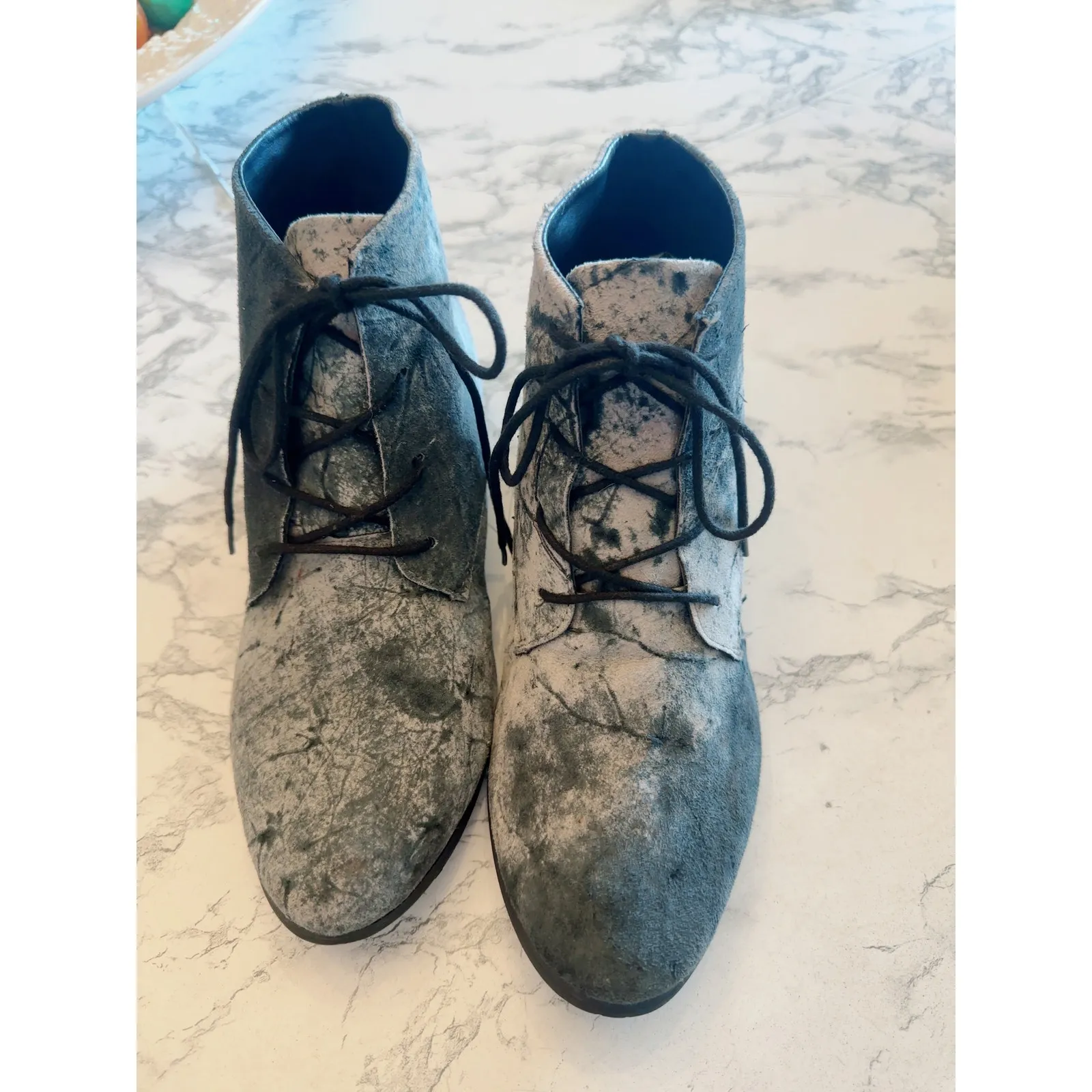 Volcom Womens Ankle Boot Size 10 Exhibition Blue/Gray Distressed Pattern MOd - Image 3