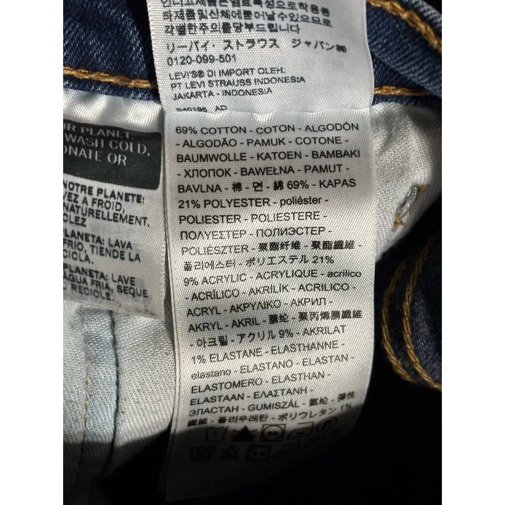 Levi 514 Women Jeans Med Wash Mid Rise‎ Slim Straight Size 30x32 Logo Pockets - Image 5
