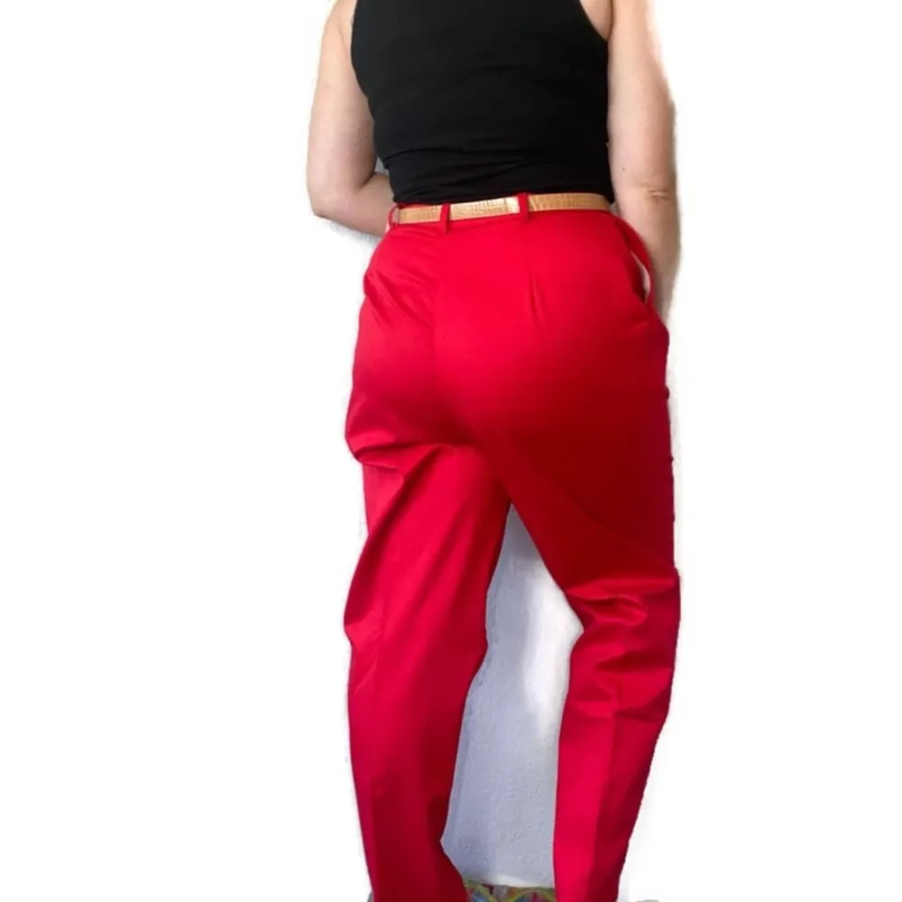 Vintage 80s 90s Levi’s Sportswear Red Pleated Slacks Pants Size 31 - Image 3