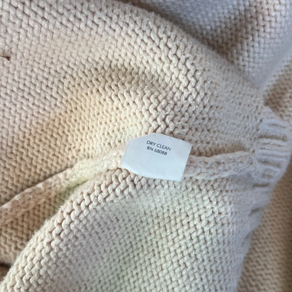 TSE Beige Knit Sweater Coat Size Medium - Image 7