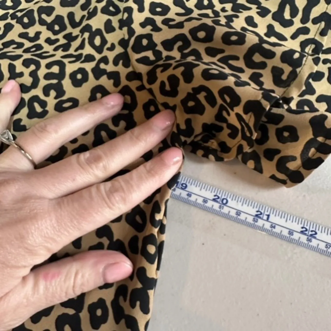 Dear Apple‎ Leopard Print Dress V Neck Short Sleeve Casual Tan Brown Size Large - Image 8