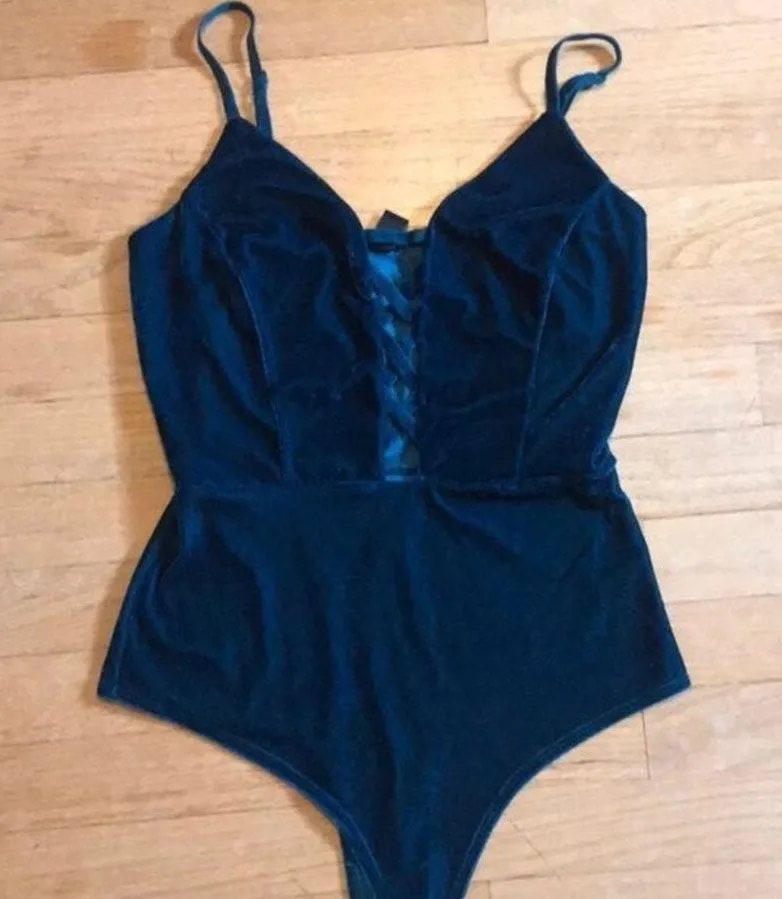 Windsor Teal Velvet Touch Bodysuit  - Image 2