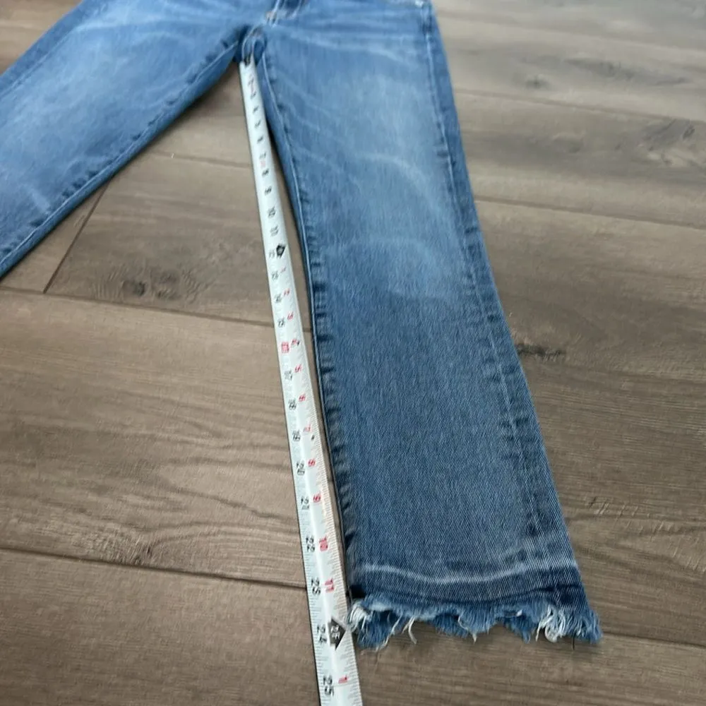 Agolde High Rise Crop Stretch Skinny Blue Jeans Size‎ 25 - Image 9
