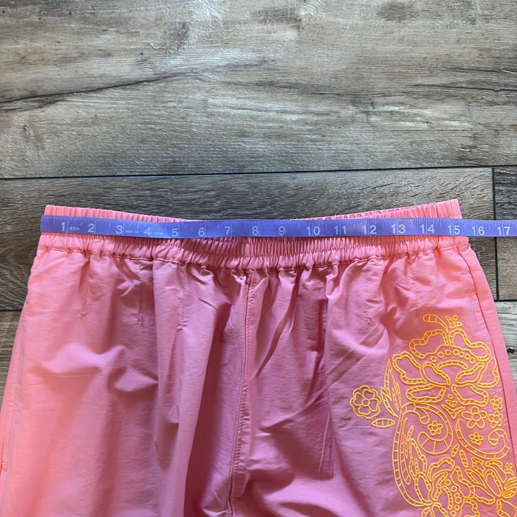 NWOT FP Movement Free People Baller Embroidered Pants Summer Poppy Medium Pink - Image 5