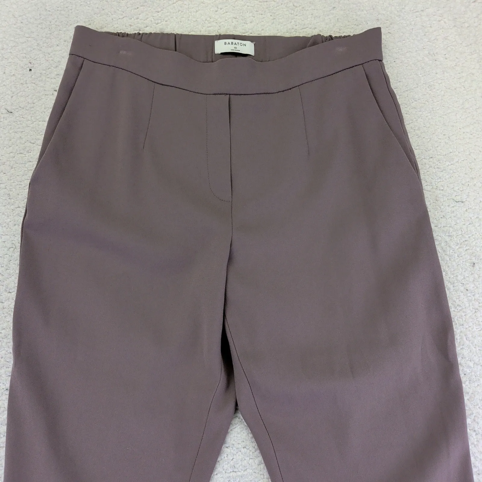 Aritzia Babaton Womens Size 10 Brown Beige Elastic Waist Pull On Trouser Pants - Image 8