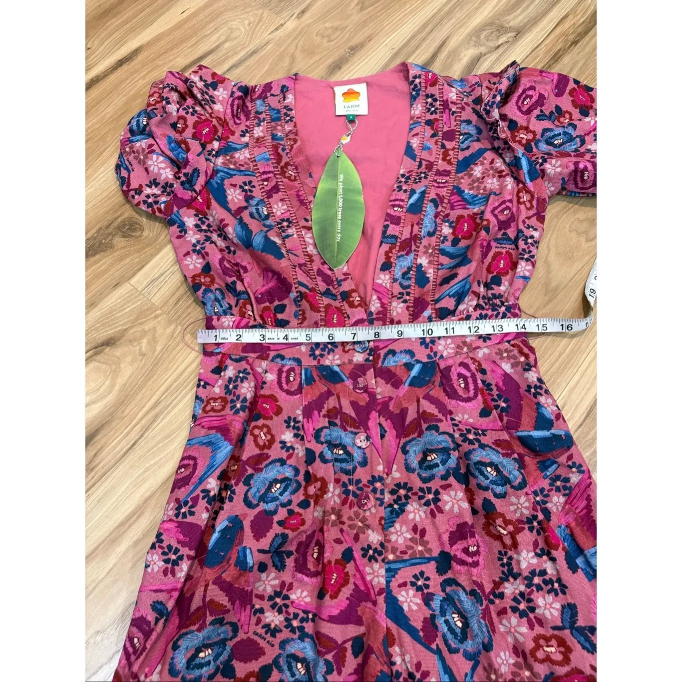 Farm Rio NWT no belt floral jumpsuit sz S - Image 9