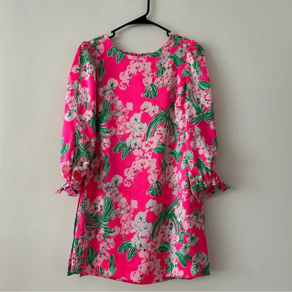 NWT Lilly Pulitzer Maude Satin Pink Romper Size 0/XS - Image 2