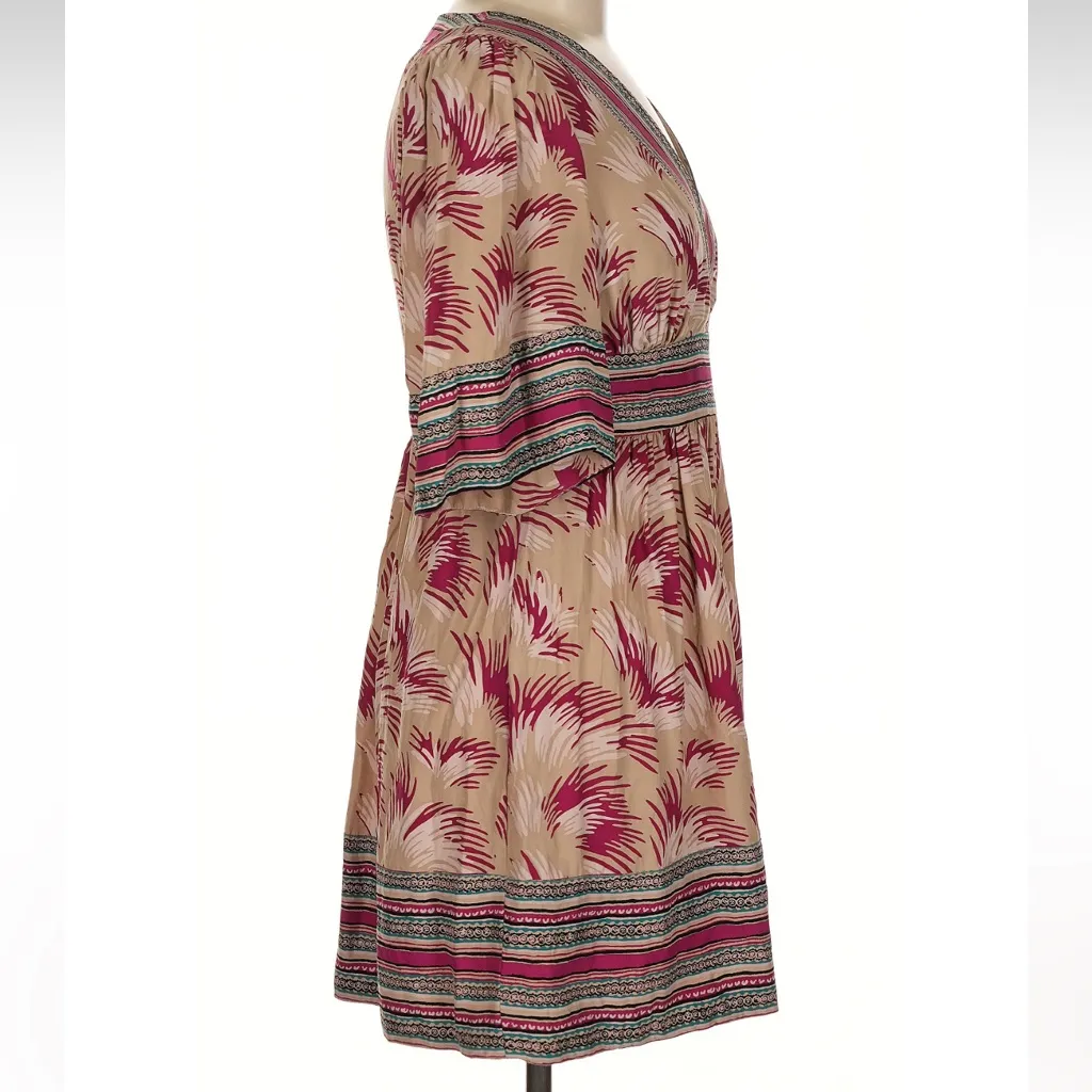 Vintage Betsey Johnson Y2K 100% Silk Babydoll Kimono Boho Mini Dress Size 6 S - Image 3