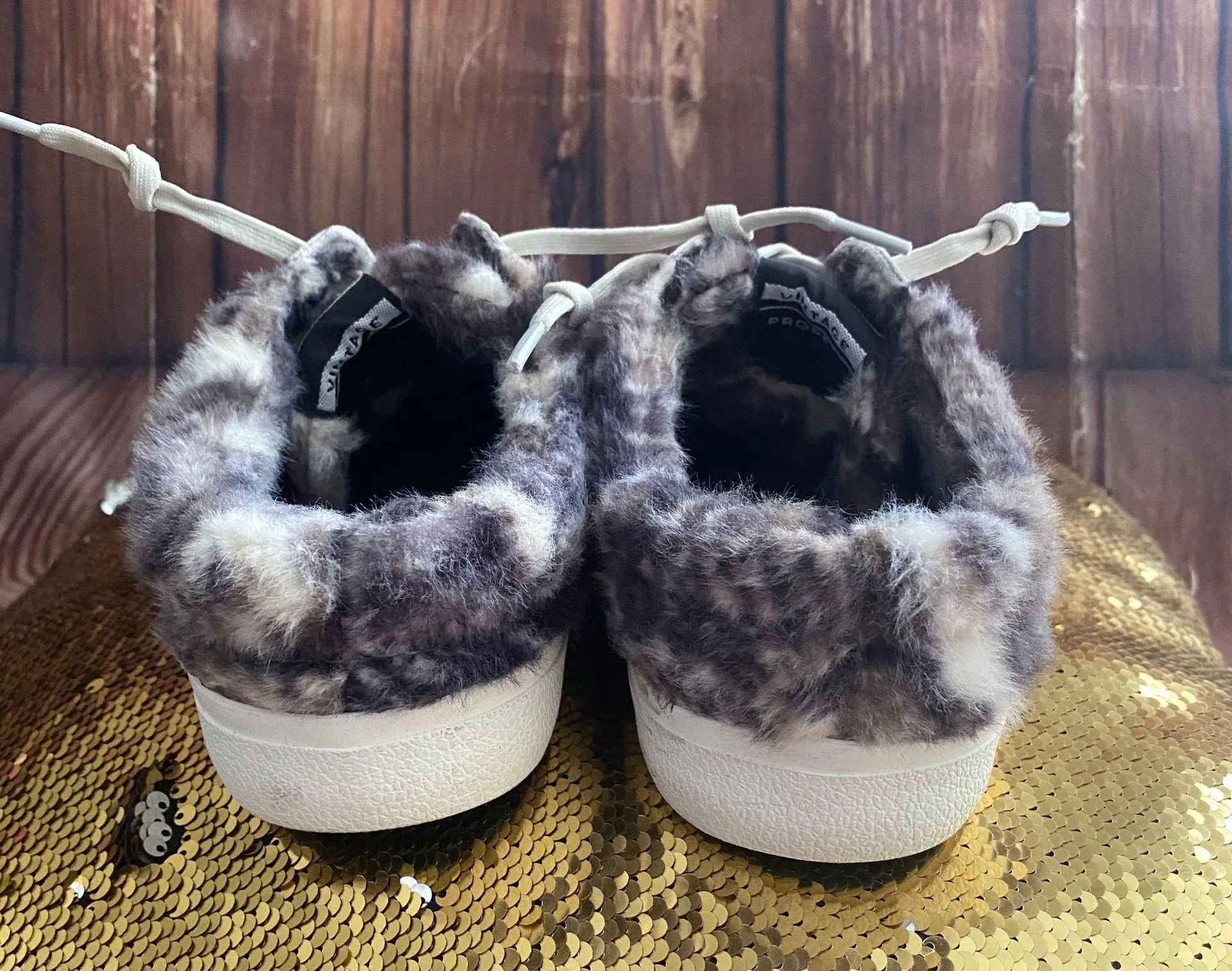 Faux Fur & Leather Mule Sneakers Sz 8 - Image 8