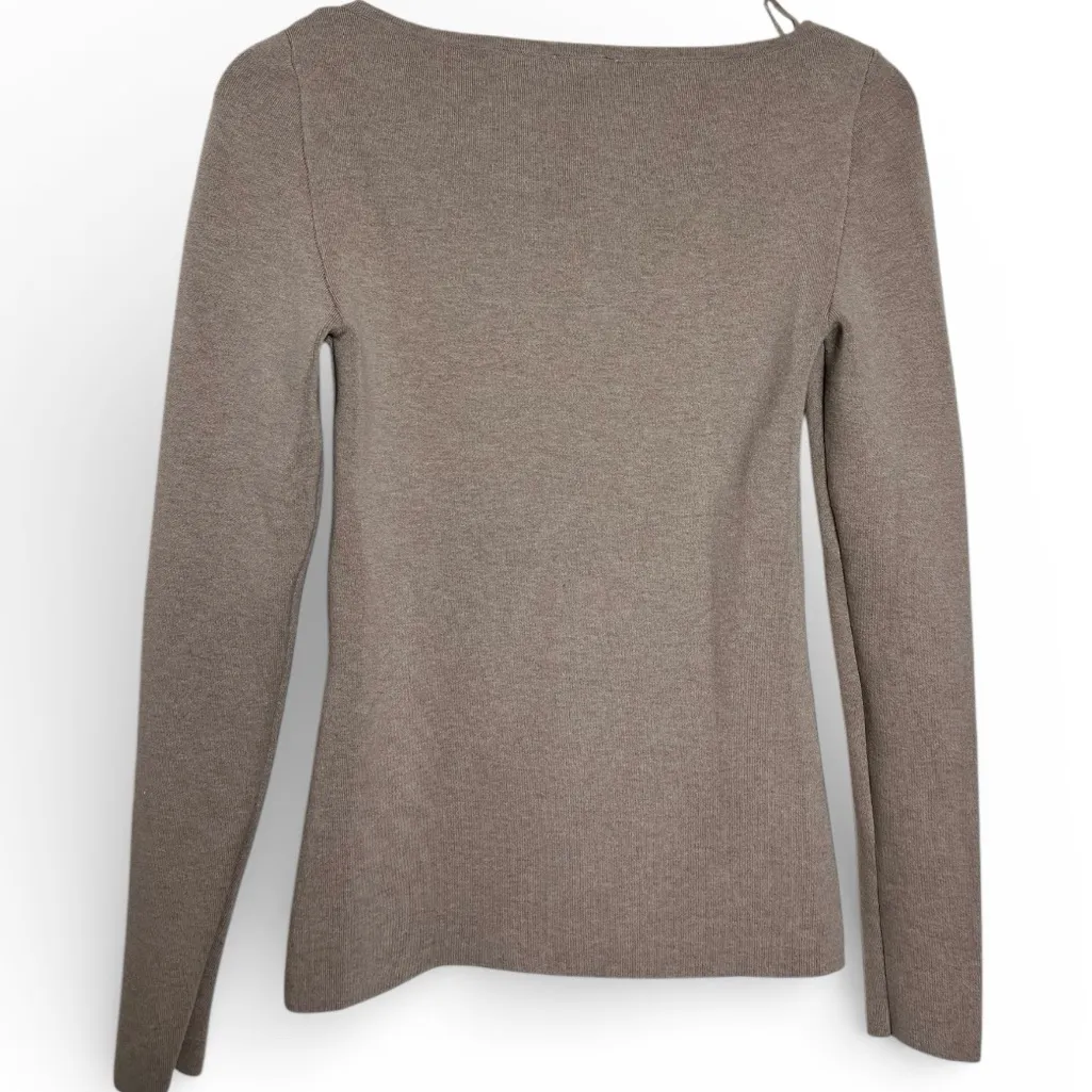 COS Women's Natural Cotton-silk Mix Square Neck Long Sleeve Top - Image 3