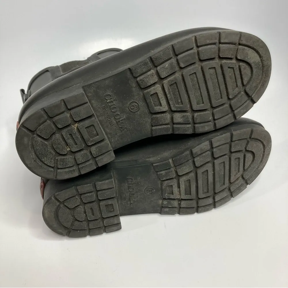 Chooka black Chelsea rain boots‎ lined size 6 - Image 7