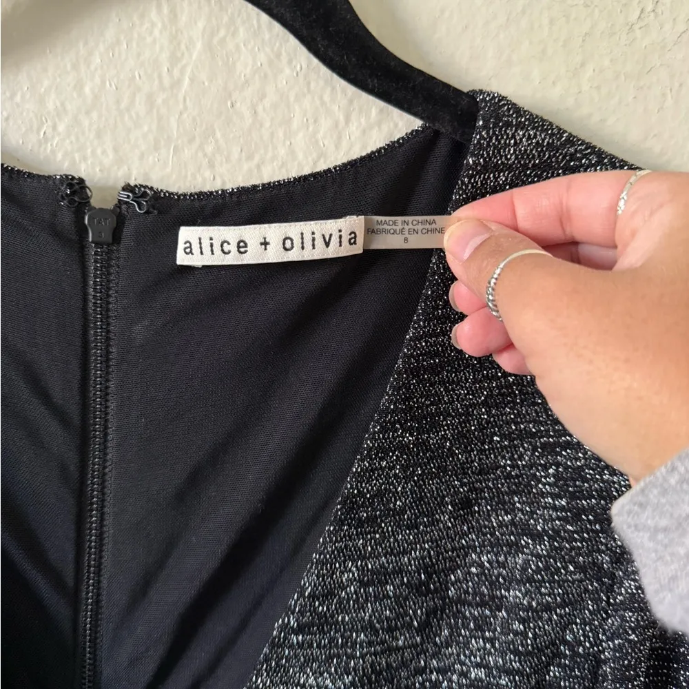 Alice + Olivia Coco Metallic Midi Dress Size 8 - Image 3