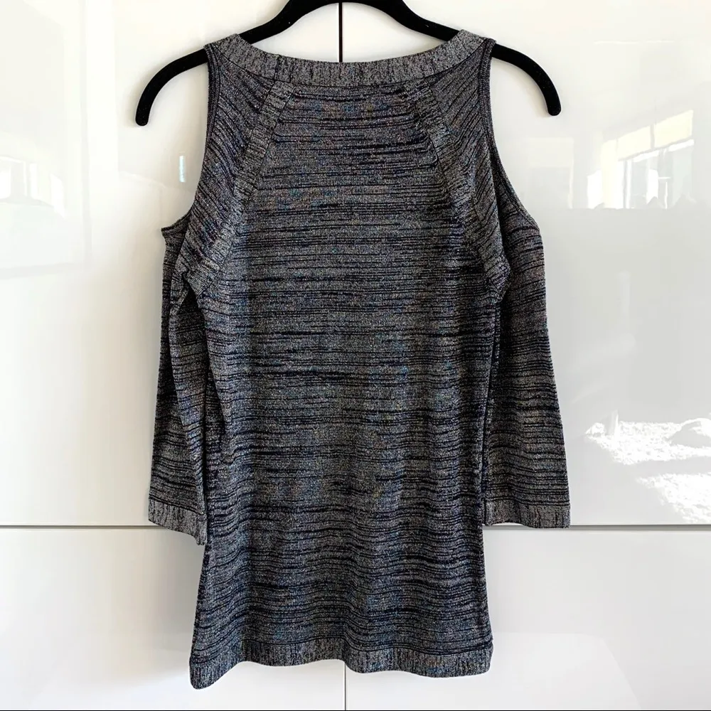Armani Exchange Metallic Thread Cold Shoulder Knit - Image 3