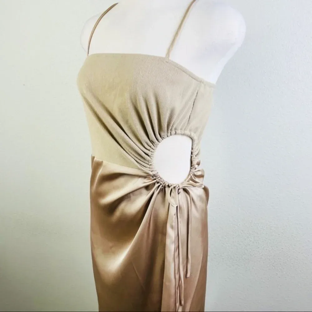 IDEM DITTO Champagne Cut Out Slip Dress Size Medium‎ - Image 9
