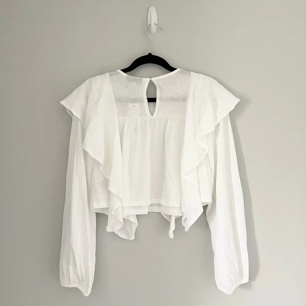 Topshop Draped Ruffle Longsleeve Top - Image 8