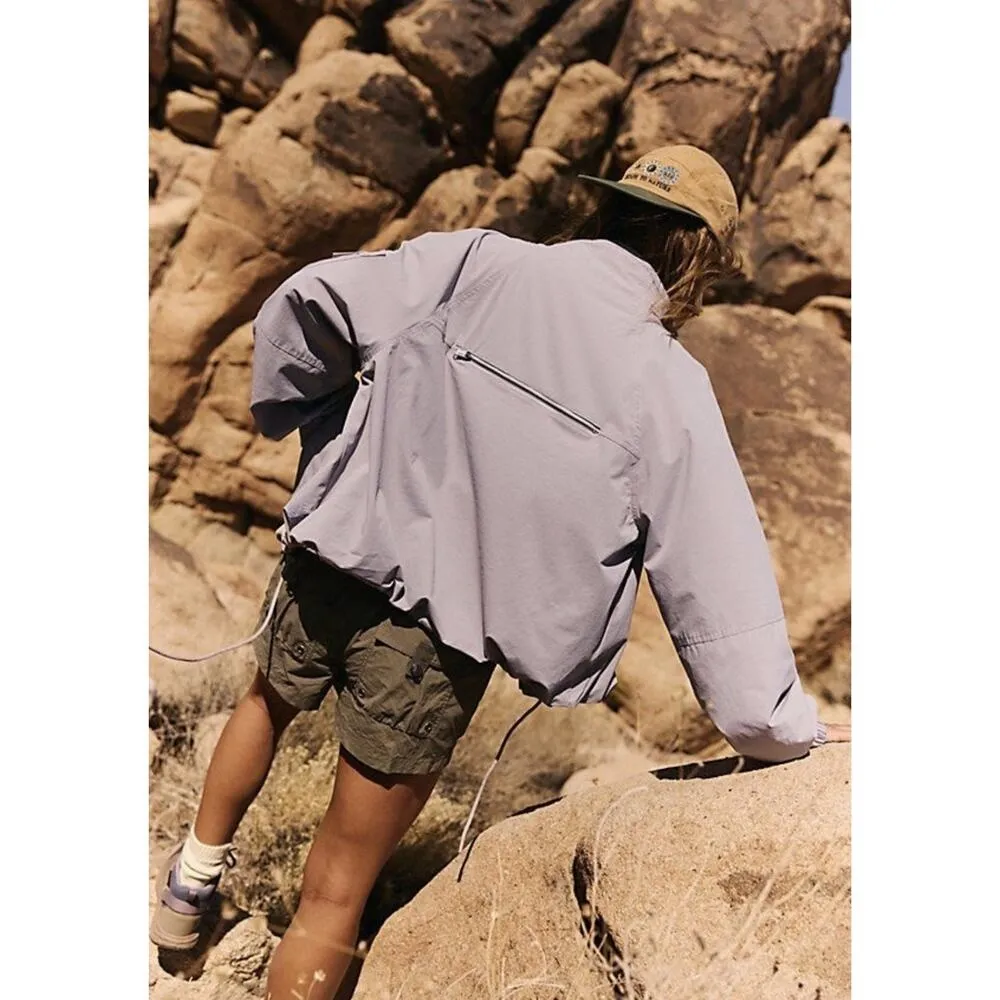 Free People Movement Lightweight Utility Jacket Women’s L Gray Lavender Zip Up Purple Size L - Image 8