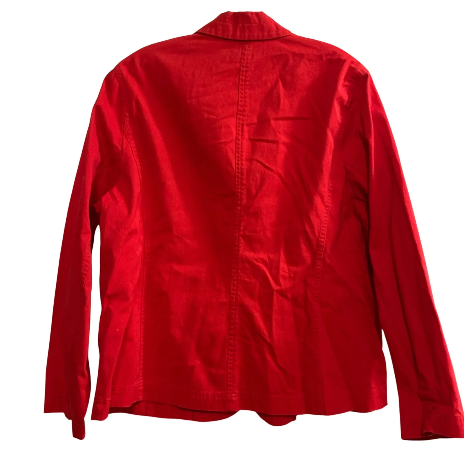 Relativity Women's Red Cotton Blazer Jacket Plus Size 1X Button Front Pockets - Image 2