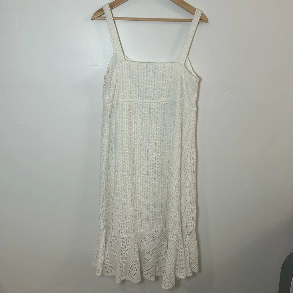 Farm Rio Isolde dress White Eyelet Midi Dress size small - Image 7