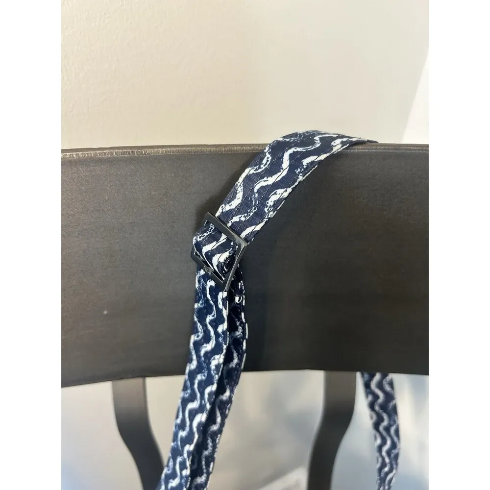 Lug Carousel Waves Navy Blue Crossbody Or Belt Bag Nautical Quilted Travel RFID - Image 7