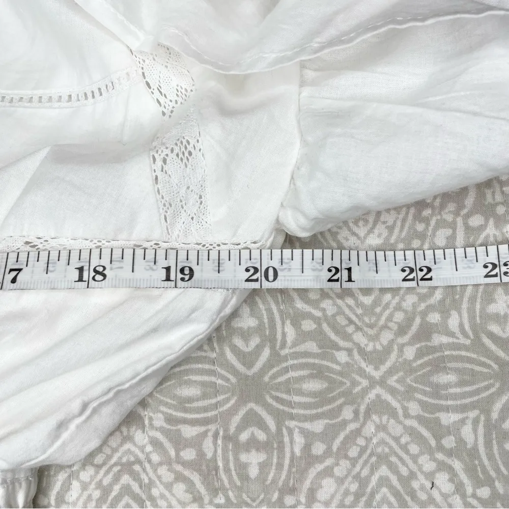 White Lace Inset Flounced Mini Dress Medium NWT - Image 10