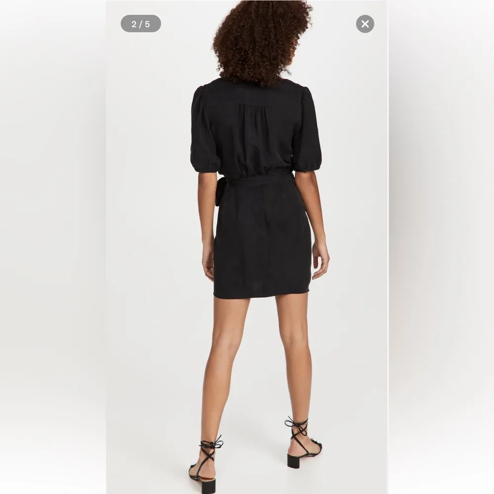 ba&sh Ada Black Mini Wrap  Dress - Image 2