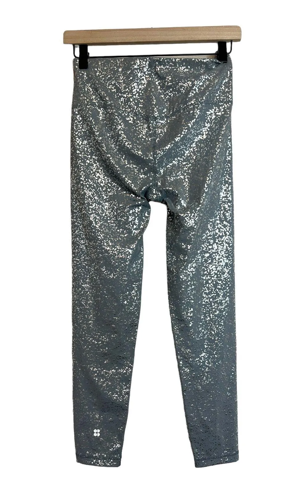 Leggings Silver Goddess 7/8 Workout Grey Terrazzo Foil Small - Image 6