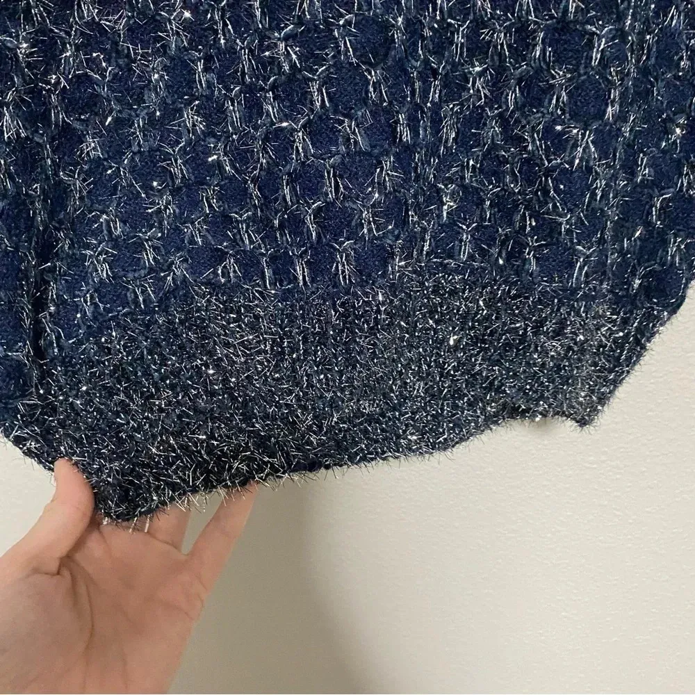 NWT RAGA Navy Blue Tinsel Sweater - Image 9