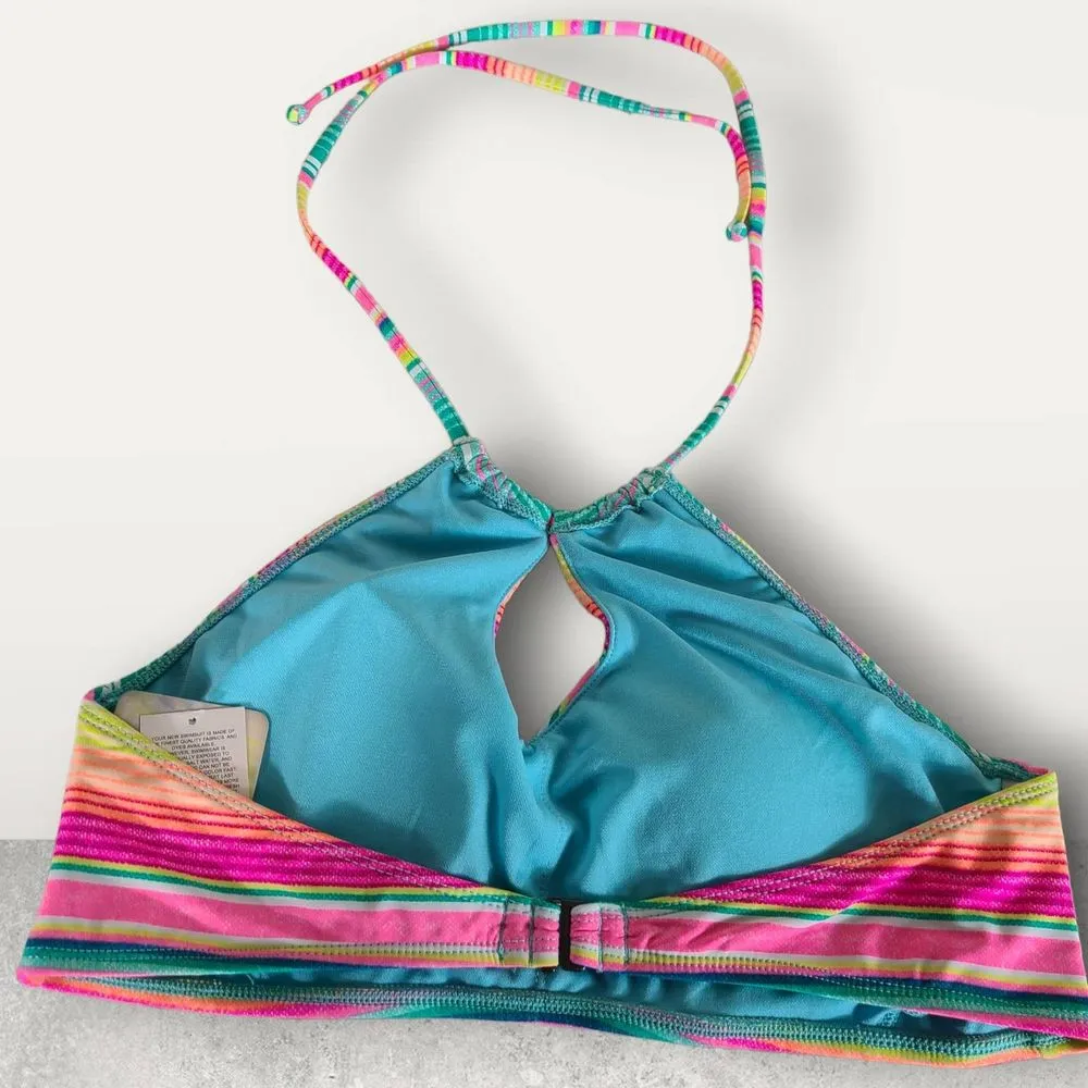 NWT Hobie Salt Air Stripe Keyhole High Neck Bikini Top Size Large - Image 6