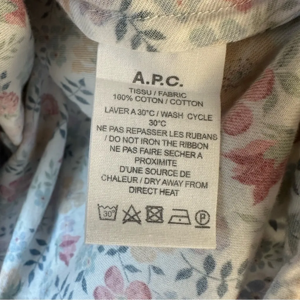 Liberty Floral Rita Long Sleeve Dress with Black Trim Size 36 White - Image 6