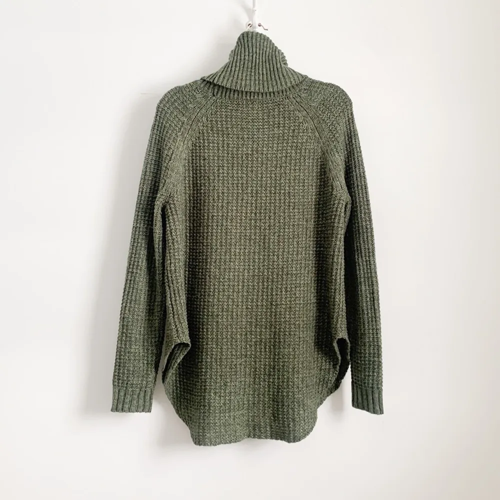 Green Cowl Neck Tunic Length Sweater Medium Blogger Favorite - Image 9