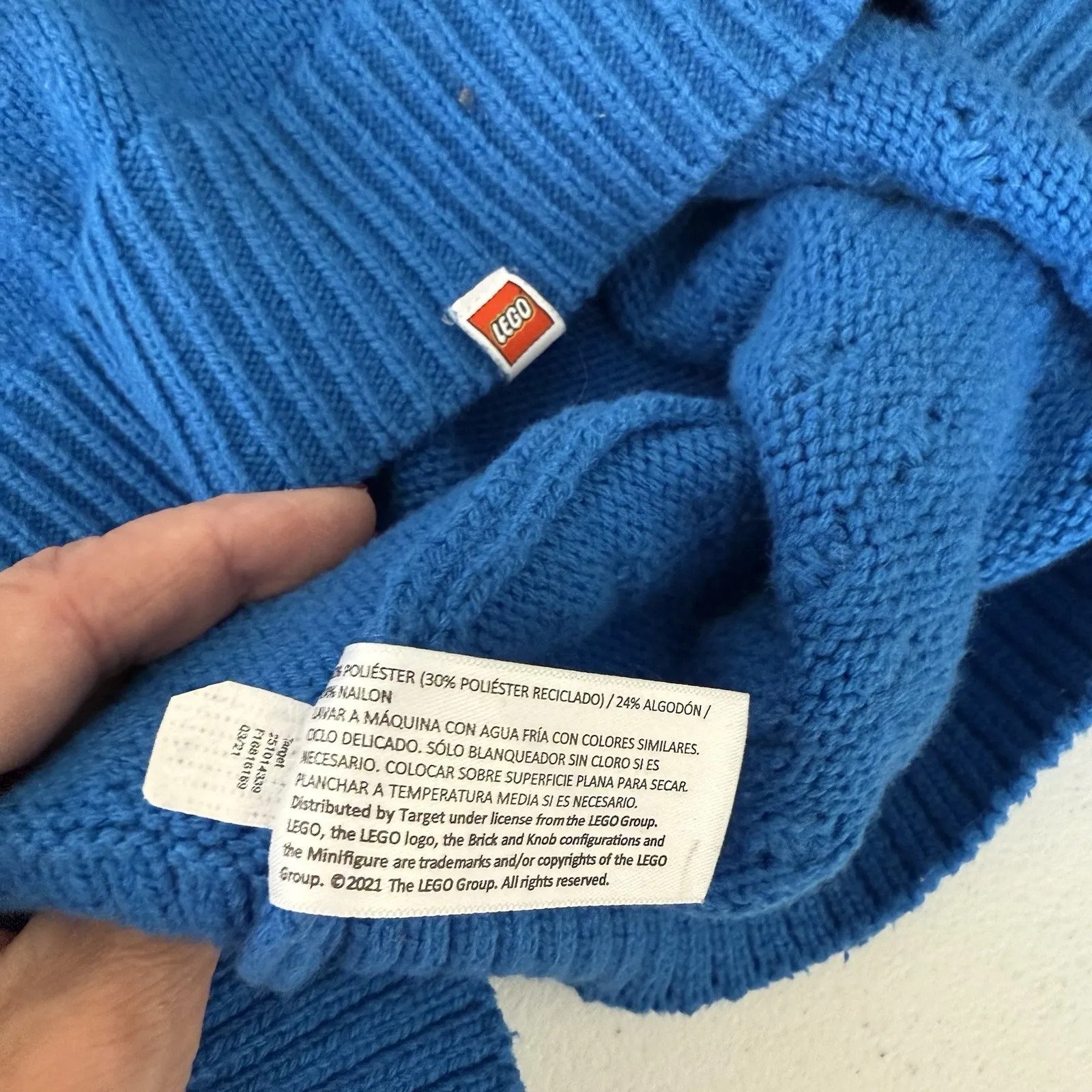 Lego Collection Target Women's Sweater Size M Blue Popcorn Knit Pullover NWT Size M - Image 3