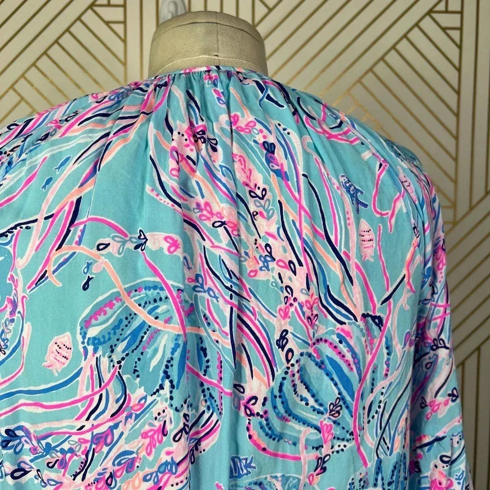 Lilly Pulitzer‎ Winsley Top In Lapis Lazuli Horseshoe Bay Blue Pink Size US XS - Image 10