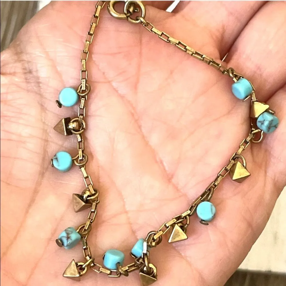 Loft gold tone and turquoise charm bracelet - Image 3