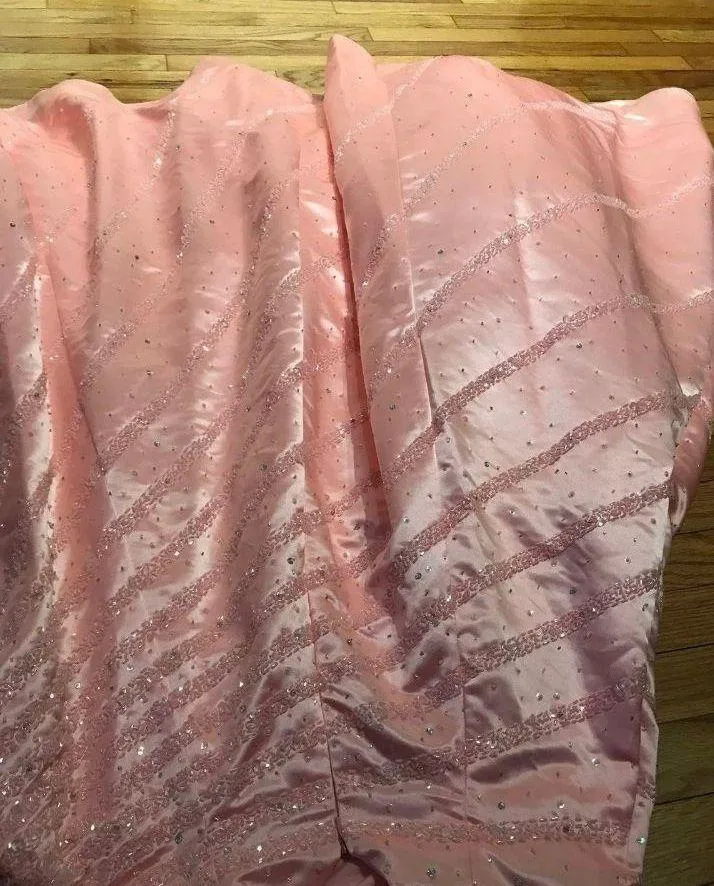 Formal Gown Blush Embellished Print Corset Pink Size XL - Image 7