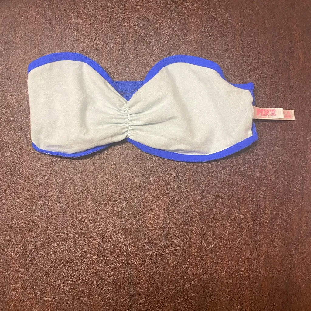 VS PINK bandeau blue‎ lace Medium Coquette Whimsigoth Romantic Fairy - Image 4