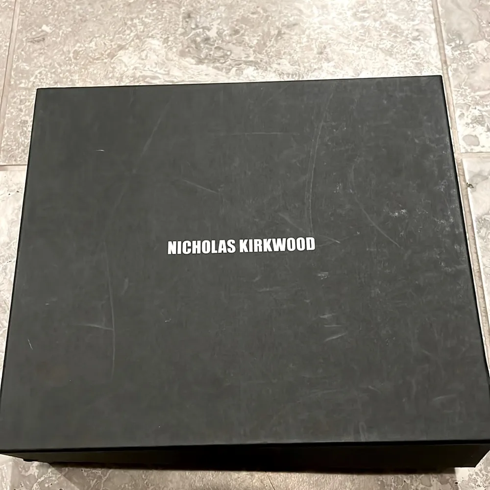 Nicholas Kirkwood Maeva Faux Pearl Stretch Booties in Black, Size 38.5 NEW $895 Black - Image 8