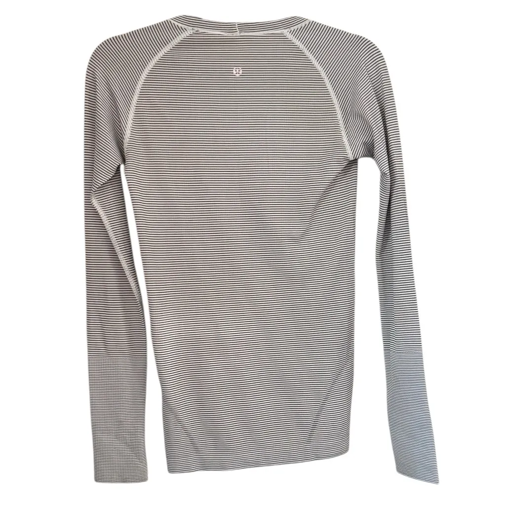 Lululemon Swiftly Tech Long Sleeve Stripe White and Black - Image 13