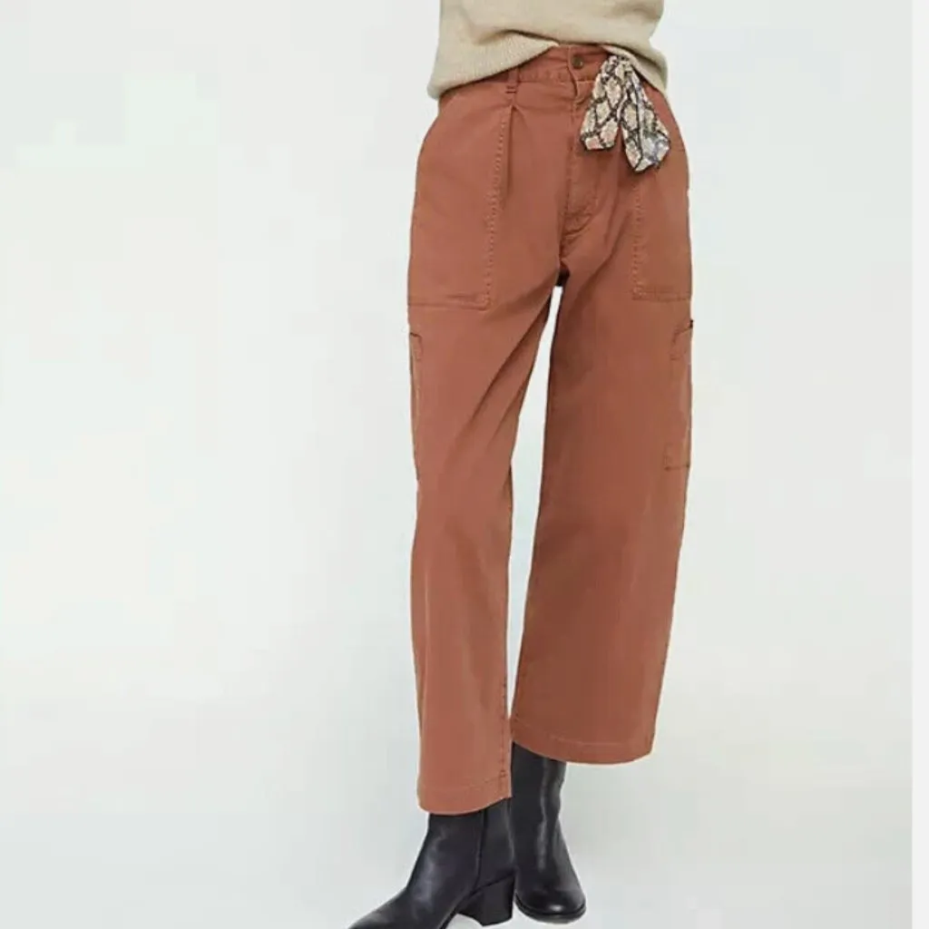 Agolde Mari Oversized Utility Pant Brown Orange Cargo Barrel Pants Baggy Size 26 - Image 2
