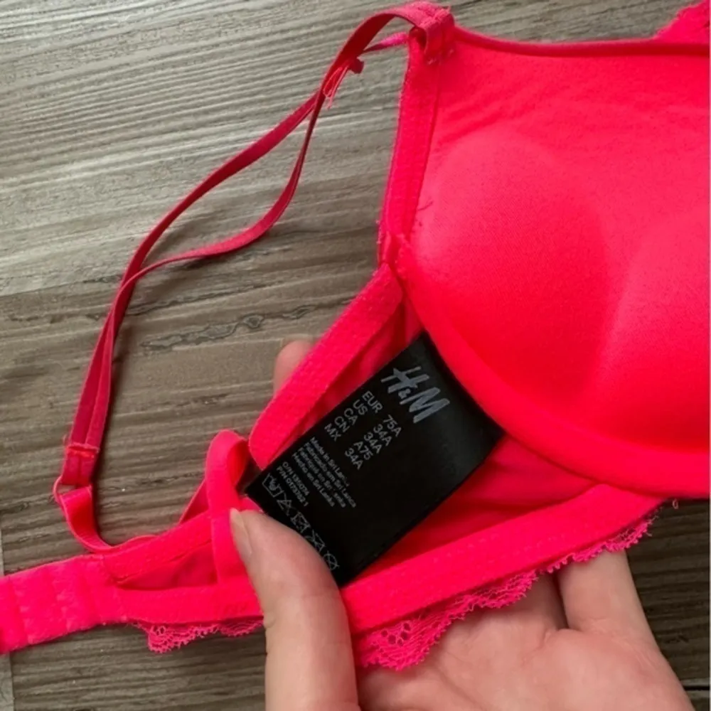 H&M super push up red / pink bra size 34A - Image 2